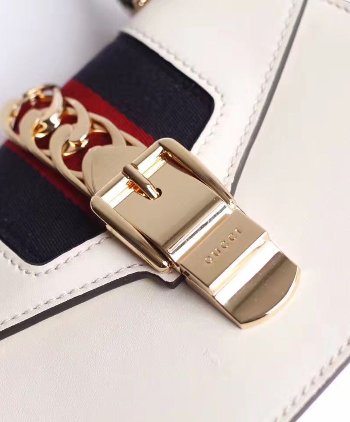 Gucci Sylvie Leather Mini Bag White - Image 3