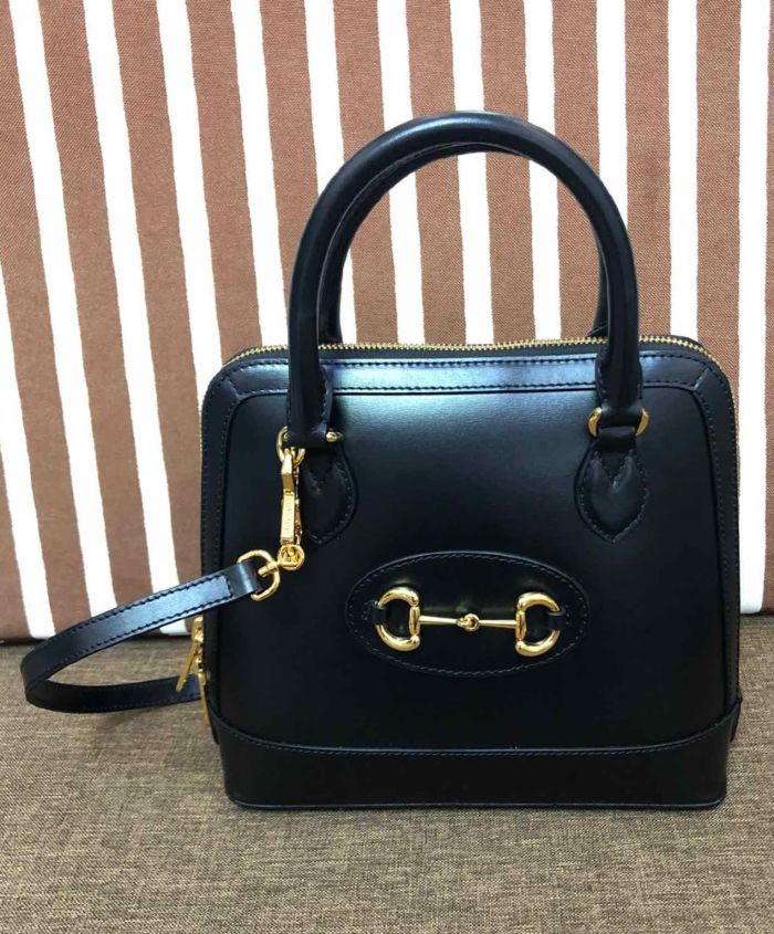 Gucci 1955 Horsebit small top handle bag Black - Replica Bags and Shoes ...