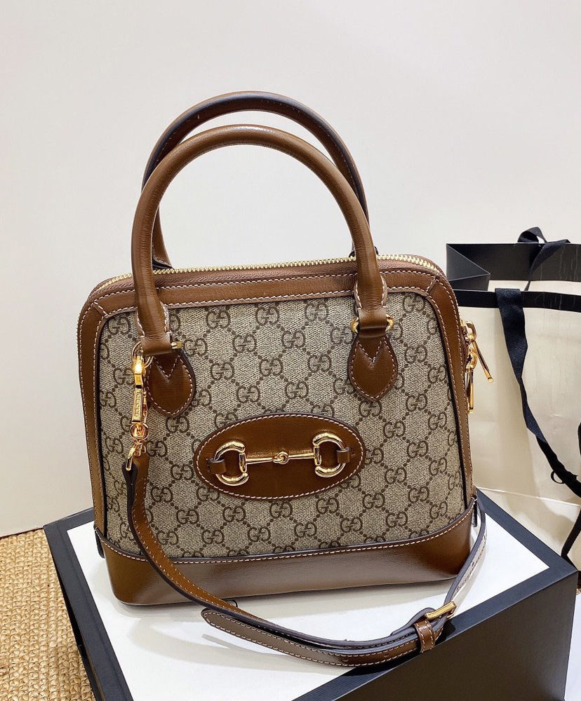 Gucci 1955 Horsebit small top handle bag Coffee - AlimorLuxury