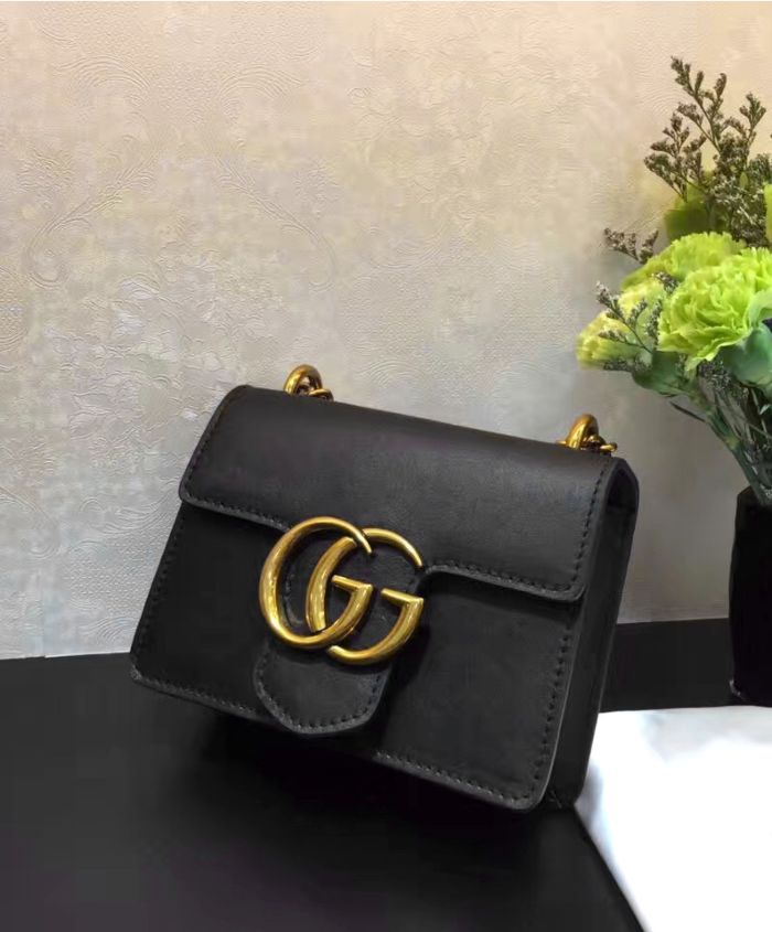 Gucci GG Marmont Calfskin Leather Shoulder Bag Black - Image 5