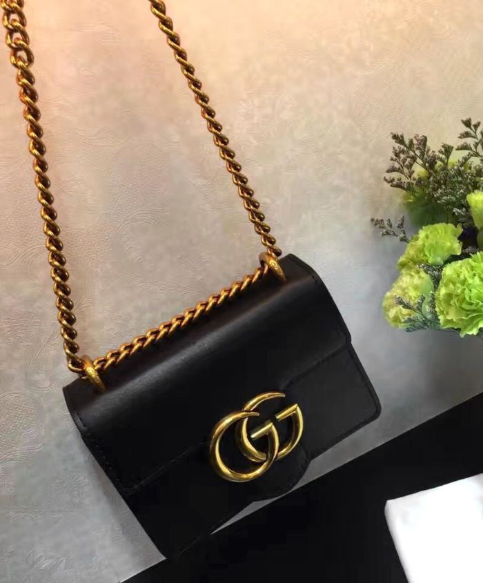 Gucci GG Marmont Calfskin Leather Shoulder Bag Black - Image 6