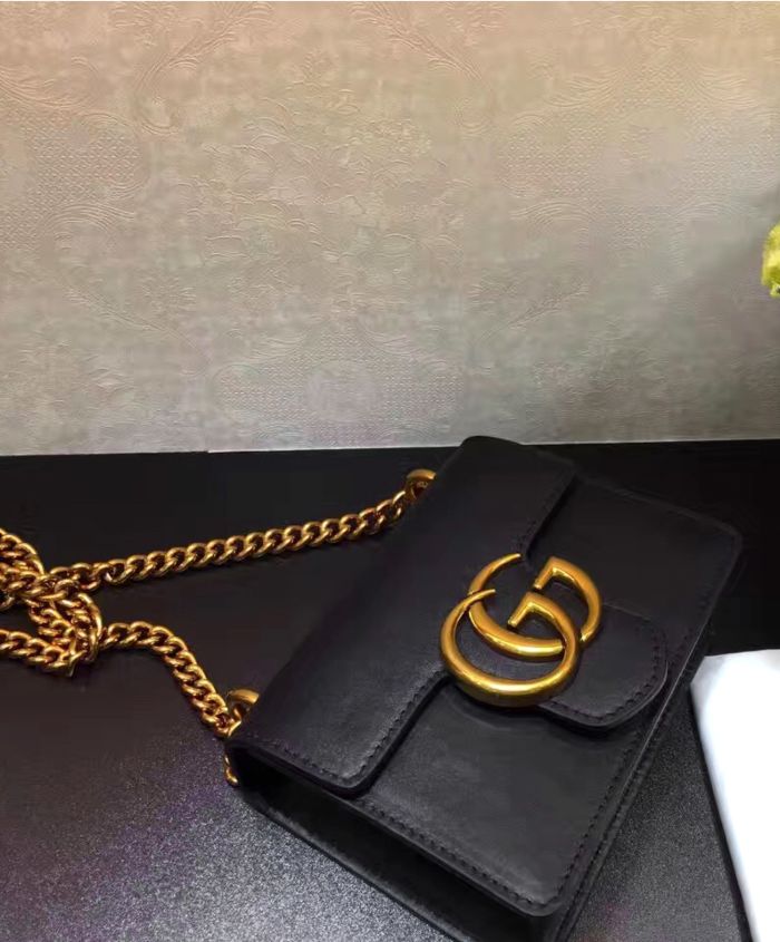 Gucci GG Marmont Calfskin Leather Shoulder Bag Black - Image 7