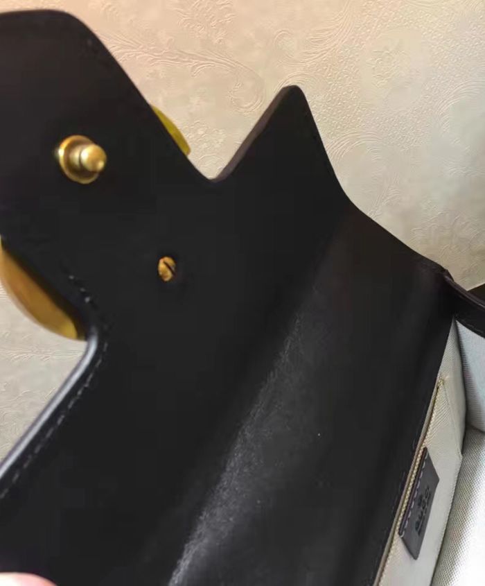 Gucci GG Marmont Calfskin Leather Shoulder Bag Black - Image 4