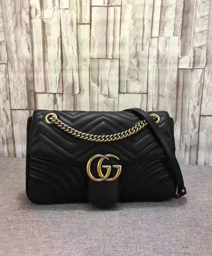 ladies gg marmont small top handle bag in black