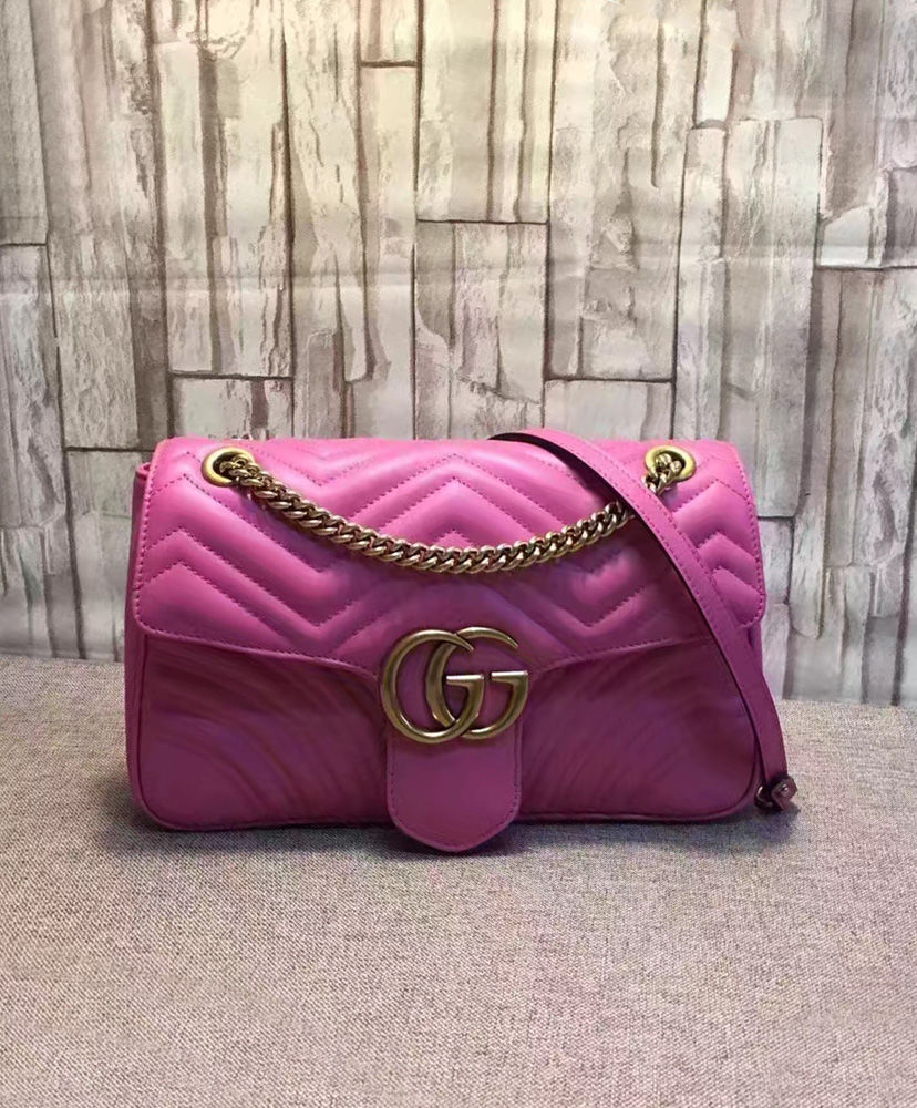 Gucci GG Marmont Matelasse Shoulder Bag Peachblow
