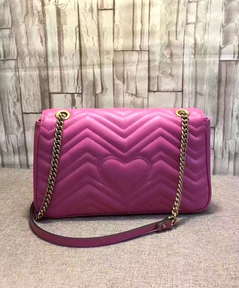 Gucci GG Marmont Matelasse Shoulder Bag Peachblow - Image 3