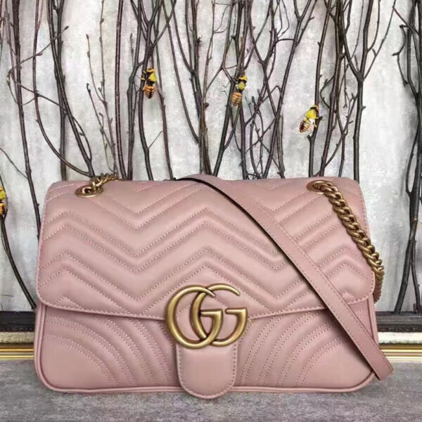 Gucci GG Marmont Matelasse Shoulder Bag Light Pink