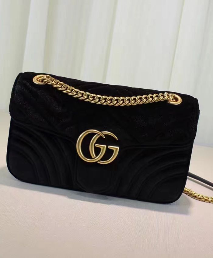 gucci marmont velvet bag black