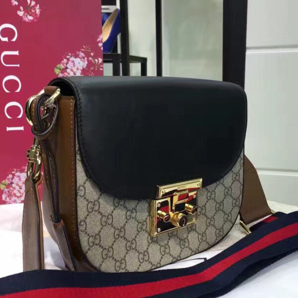 Gucci Padlock GG Supreme Shoulder Bag Black