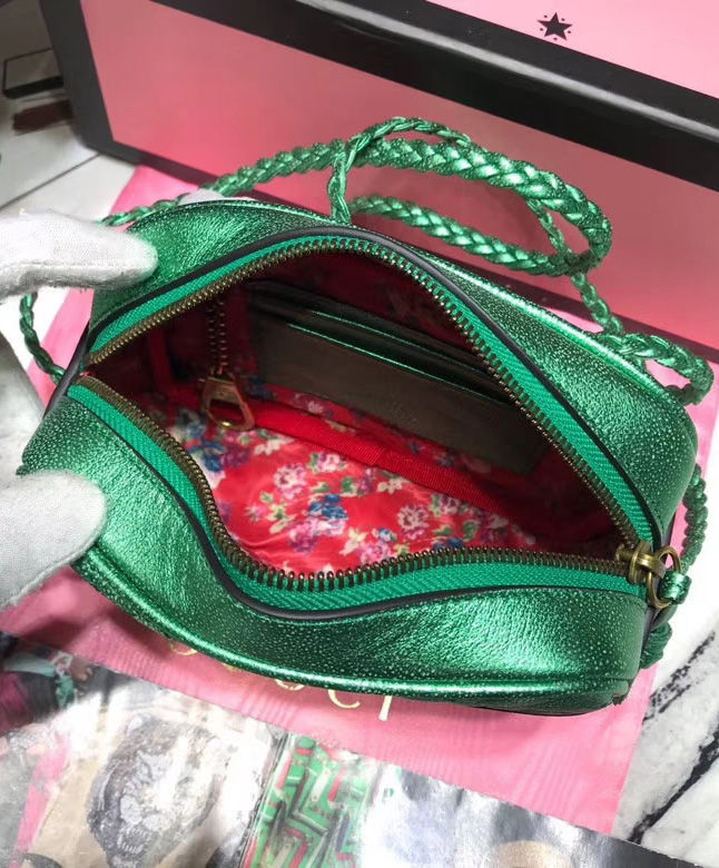 Gucci Mini laminated leather bag Green - AlimorLuxury