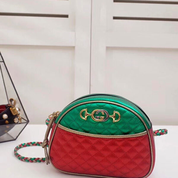 Gucci Laminated small shoulder bag Dark Coffee