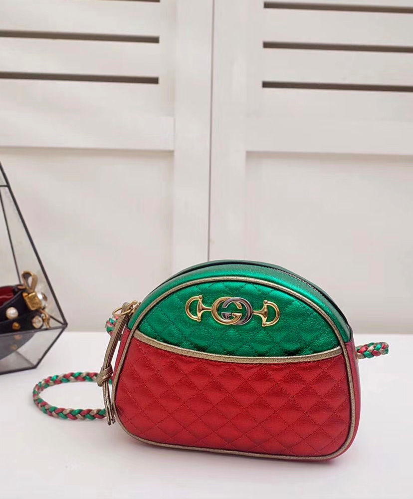 Gucci Laminated small shoulder bag Dark Coffee
