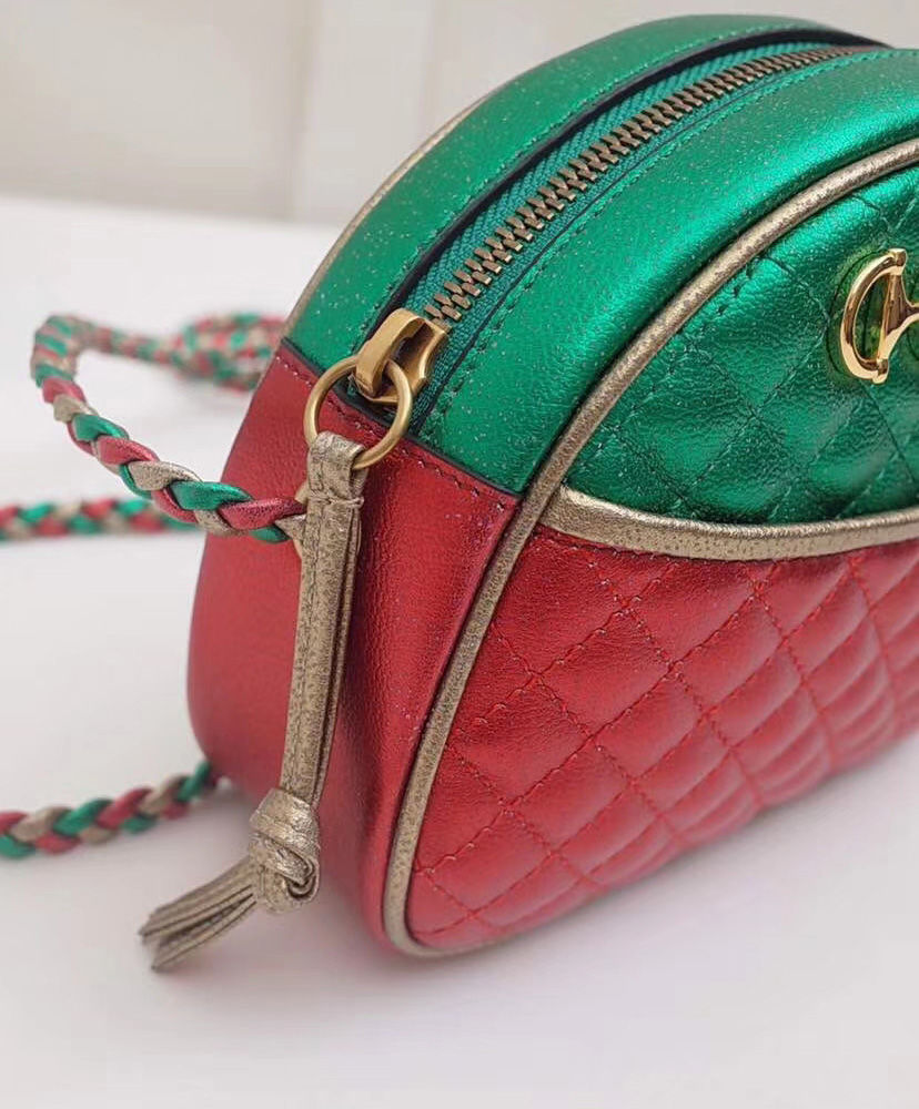 Gucci Laminated small shoulder bag Dark Coffee - Image 6