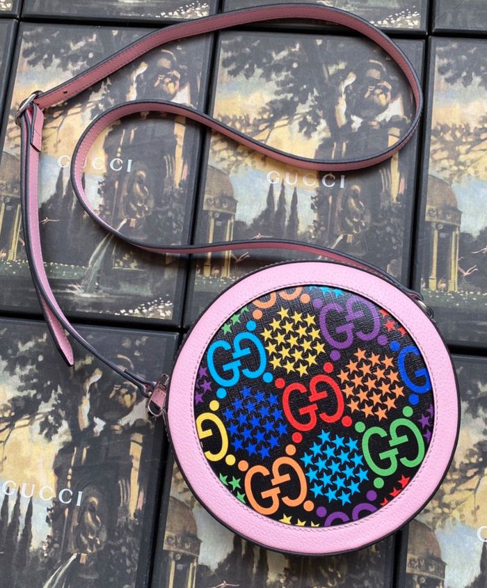 Gucci GG Psychedelic Round Shoulder Bag Pink