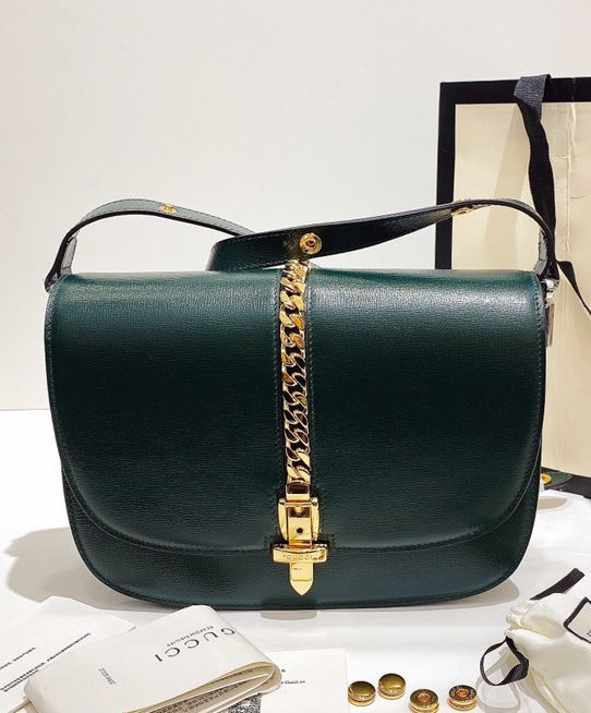 Gucci Sylvie 1969 small shoulder bag Green - Replica Bags and Shoes ...