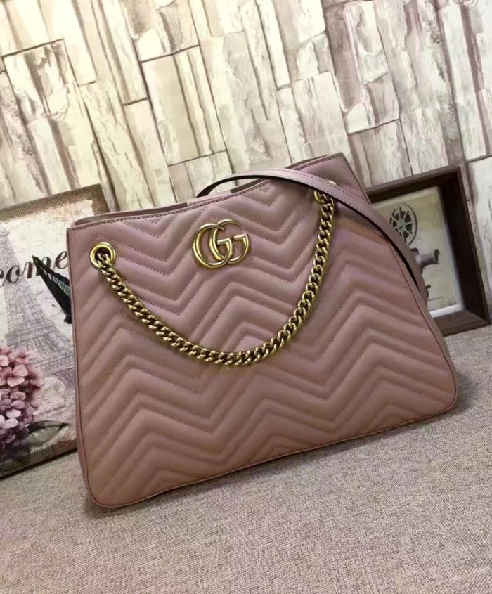 Gucci GG Marmont Matelasse Shoulder Bag Gray