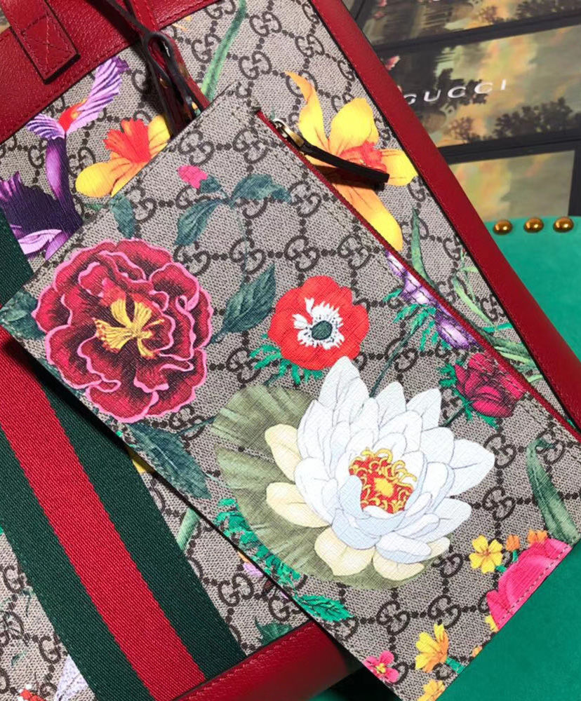 Gucci Ophidia GG Flora medium tote Red - Image 7