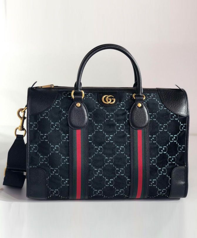 Gucci Medium GG velvet duffle Black - Replica Bags and Shoes online ...