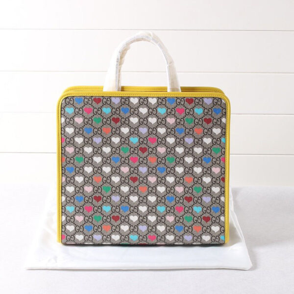 Gucci Children's GG hearts tote bag Yellow