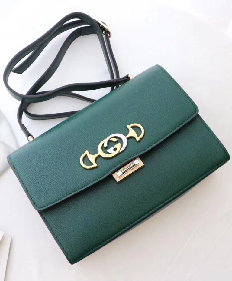 Gucci Zumi grainy leather small shoulder bag Green AlimorLuxury