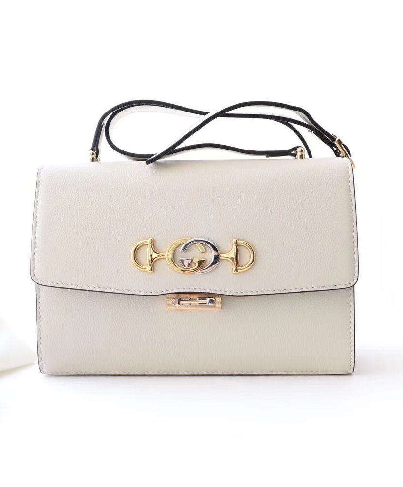 Gucci Zumi grainy leather small shoulder bag Cream