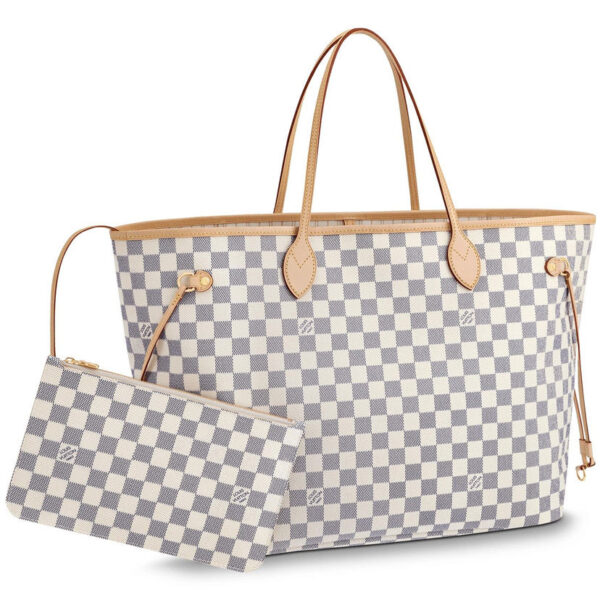 Louis Vuitton Damier Canvas Neverfull Tote White GM