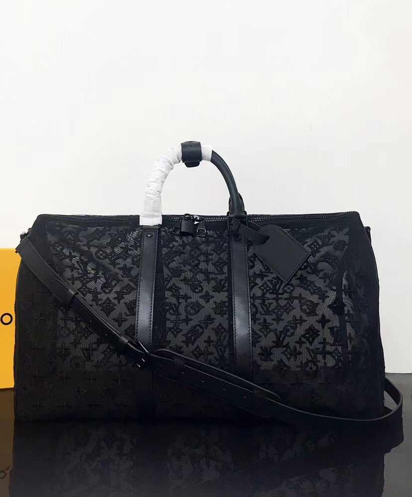 louis vuitton keepall 50 bandoulière black autres toiles monogram