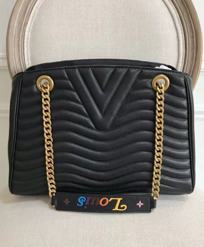 black lv purse with chain