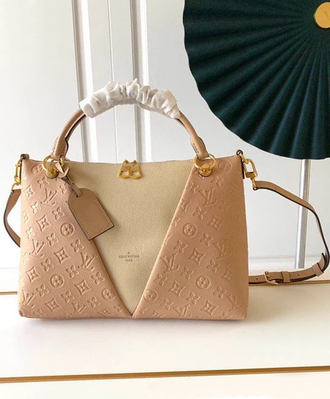 Louis Vuitton V Tote MM Apricot Purse