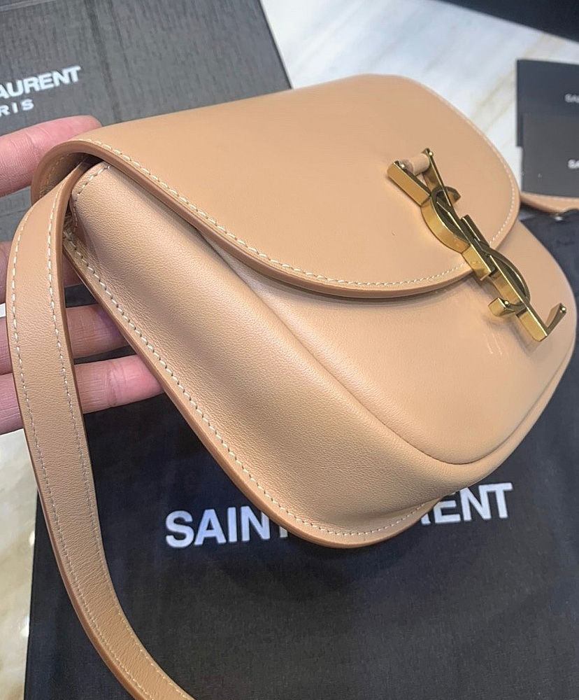 Saint Laurent Kaia mini leather shoulder bag Apricot - Image 4