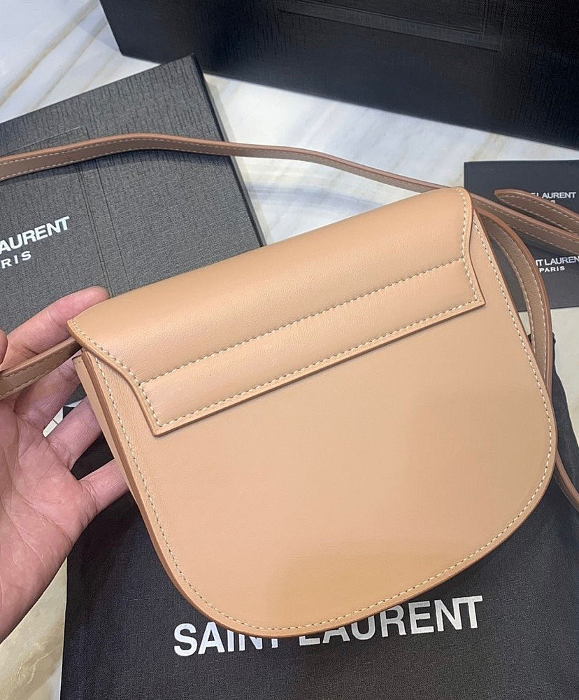 Saint Laurent Kaia mini leather shoulder bag Apricot - Image 5