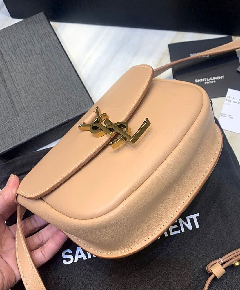Saint Laurent Kaia mini leather shoulder bag Apricot - Image 6