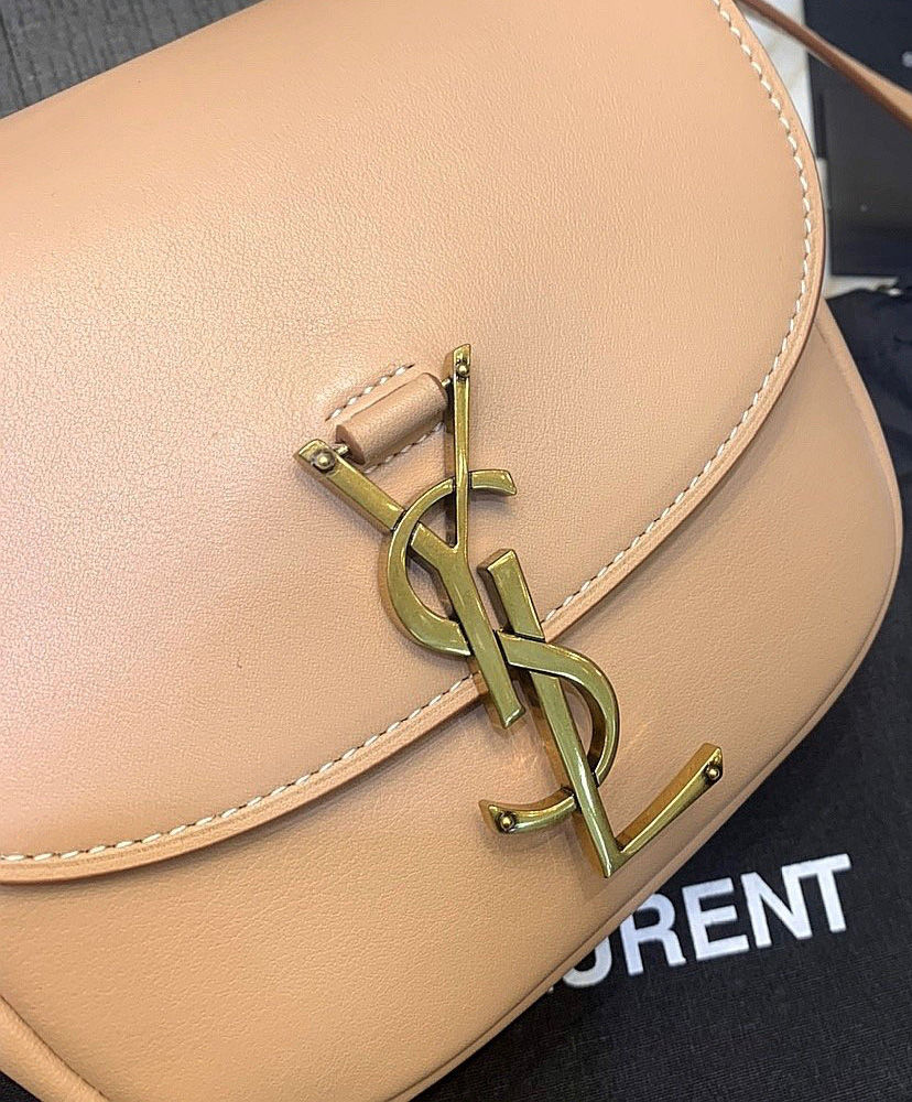 Saint Laurent Kaia mini leather shoulder bag Apricot - Image 7
