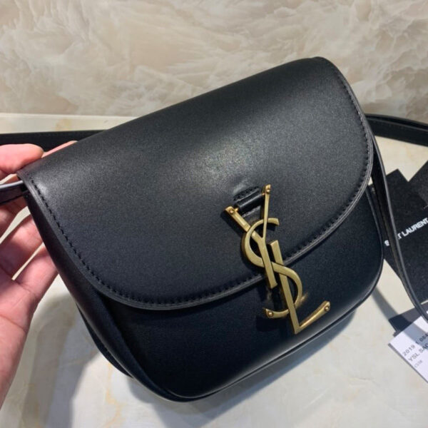 Saint Laurent Kaia mini leather shoulder bag Black