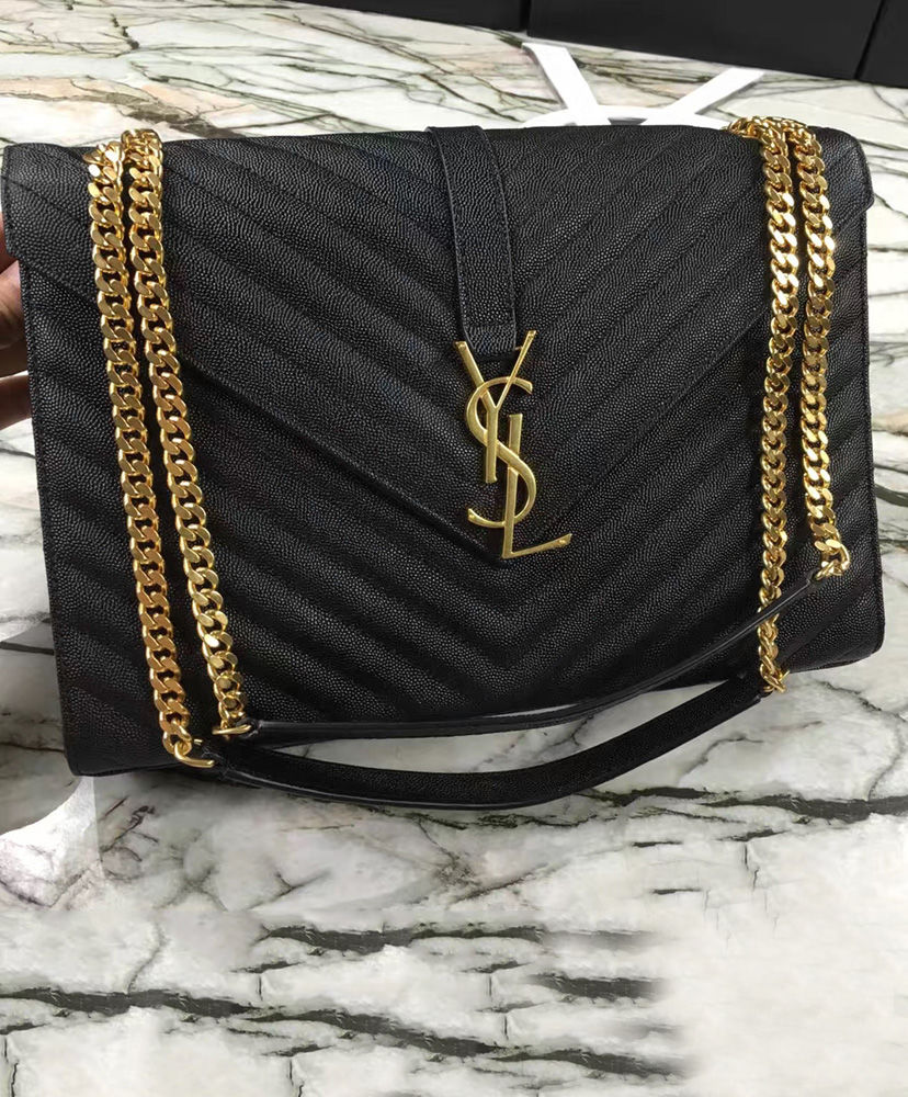 YSL Large Monogram Satchel Black - Image 2