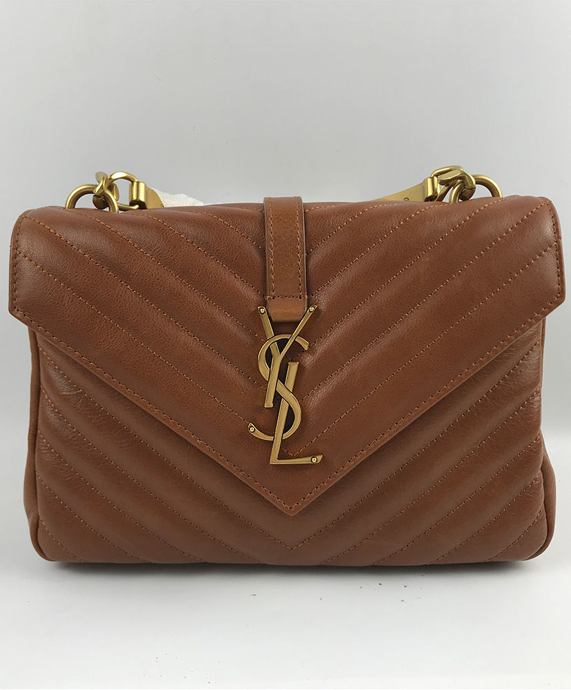 Saint Laurent Medium old school college bag Light Coffee