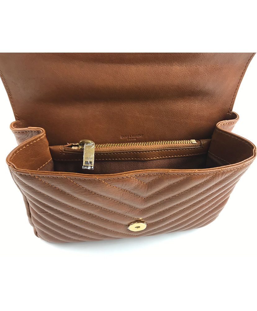 Saint Laurent Medium old school college bag Light Coffee - Image 6