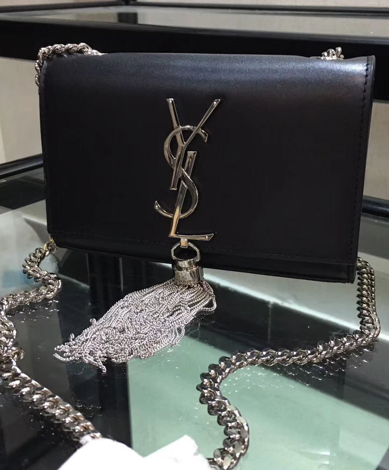 Saint Laurent Kate Monogram Ysl Small Tassel Shoulder Bag Black - Image 5