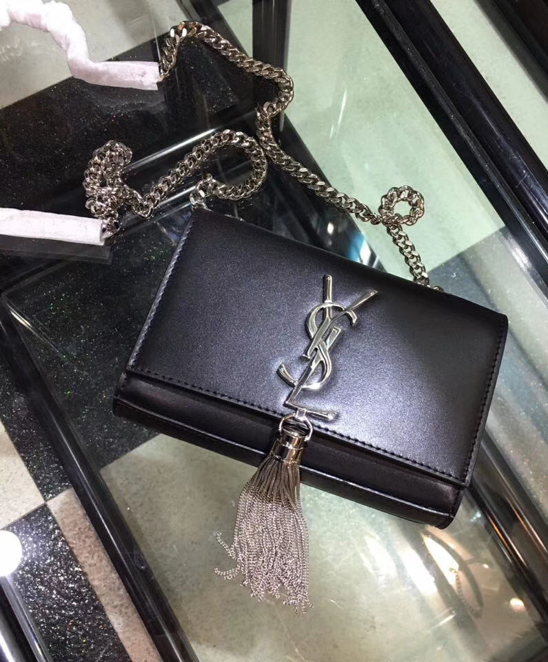 Saint Laurent Kate Monogram Ysl Small Tassel Shoulder Bag Black - Image 6