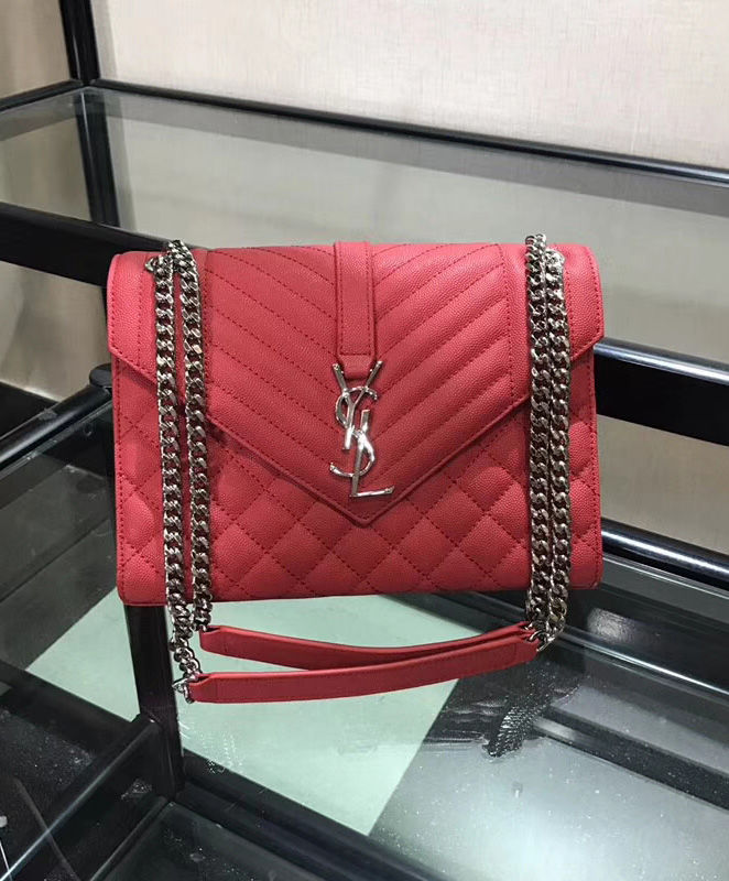 Saint Laurent Envelope Medium Bag Red