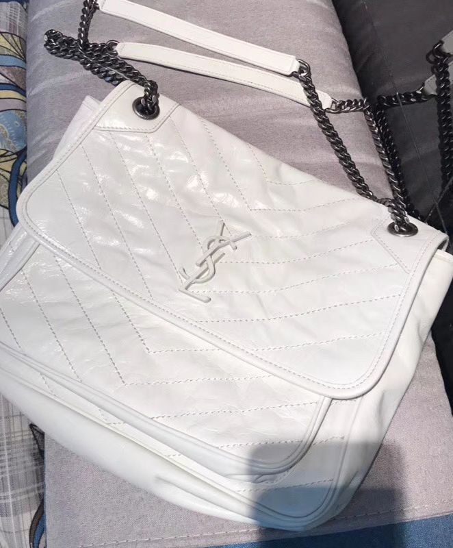 Saint Laurent Large Niki Chain Bag White - Image 3