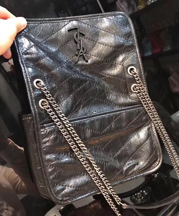 ysl niki medium black chain