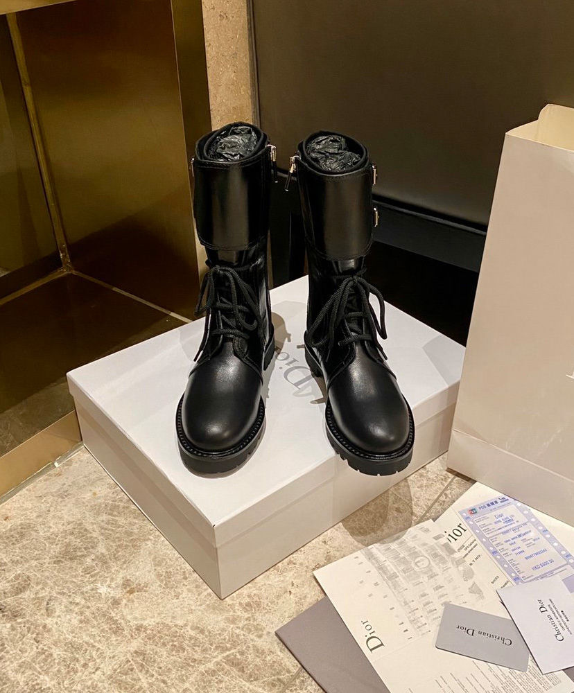 Christian Dior Women’s Ground Calfskin Boot Black - Replica Bags and