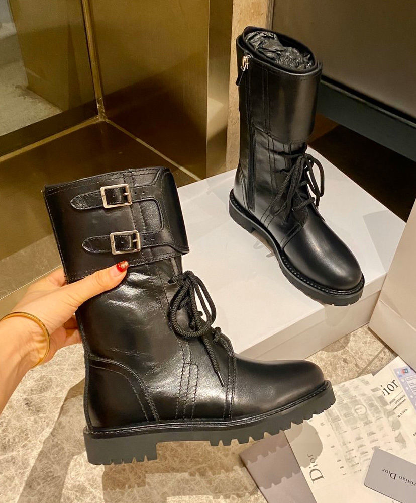 Christian Dior Women's Ground Calfskin Boot Black - AlimorLuxury