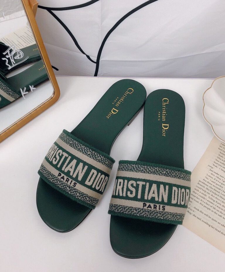 Christian Dior Women's D-Way Kaleidiorscopic Slide Green - AlimorLuxury