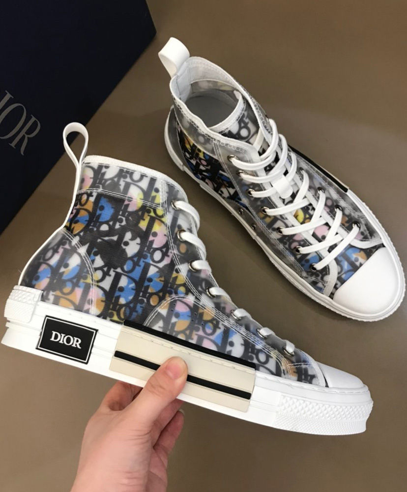 Christian Dior Unisex B23 High-Top Sneaker Blue - Image 4