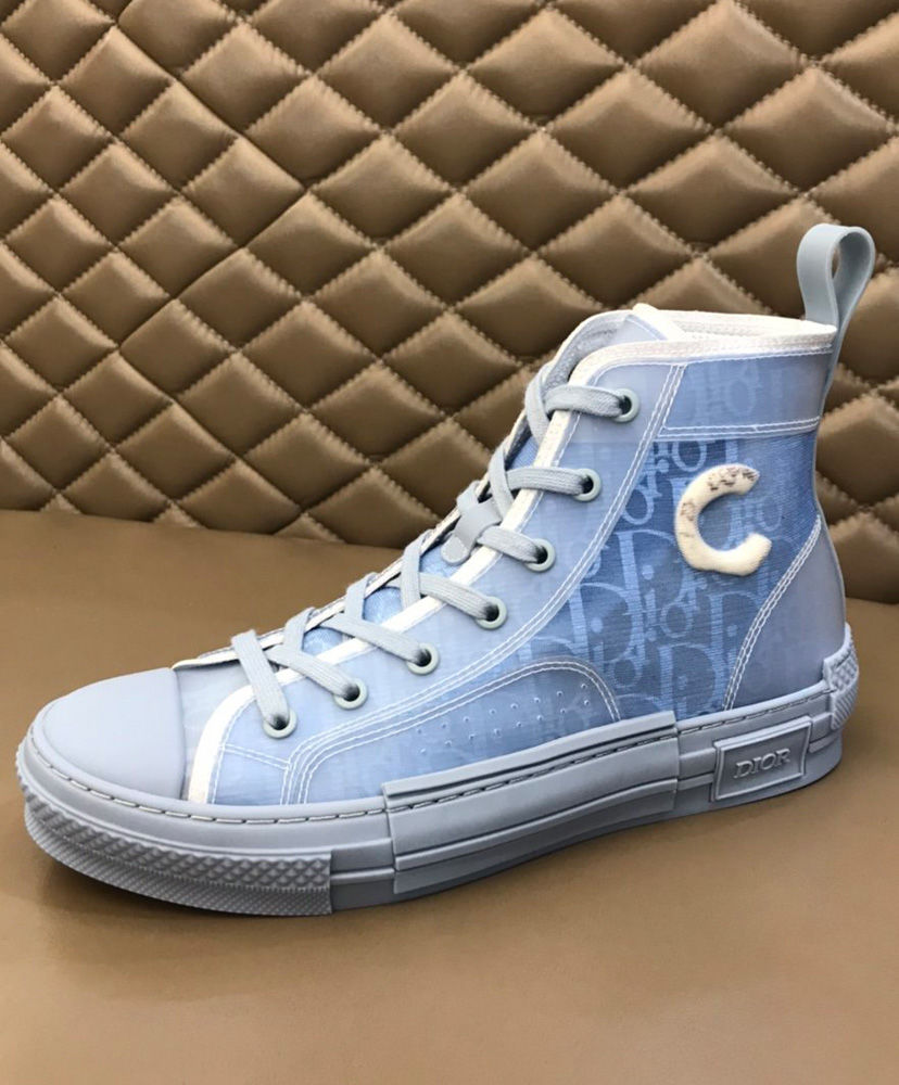 Christian Dior Unisex B23 Dior And Daniel Arsham High-Top Sneaker Blue - Image 3