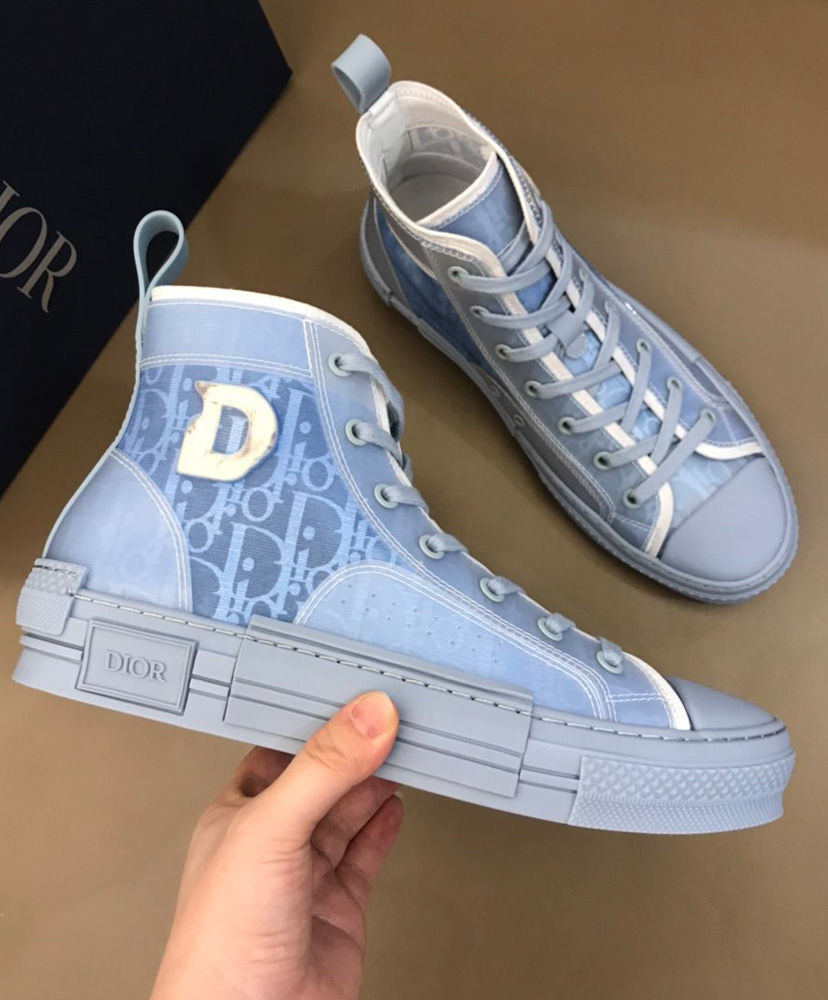 Christian Dior Unisex B23 Dior And Daniel Arsham High-Top Sneaker Blue - Image 4