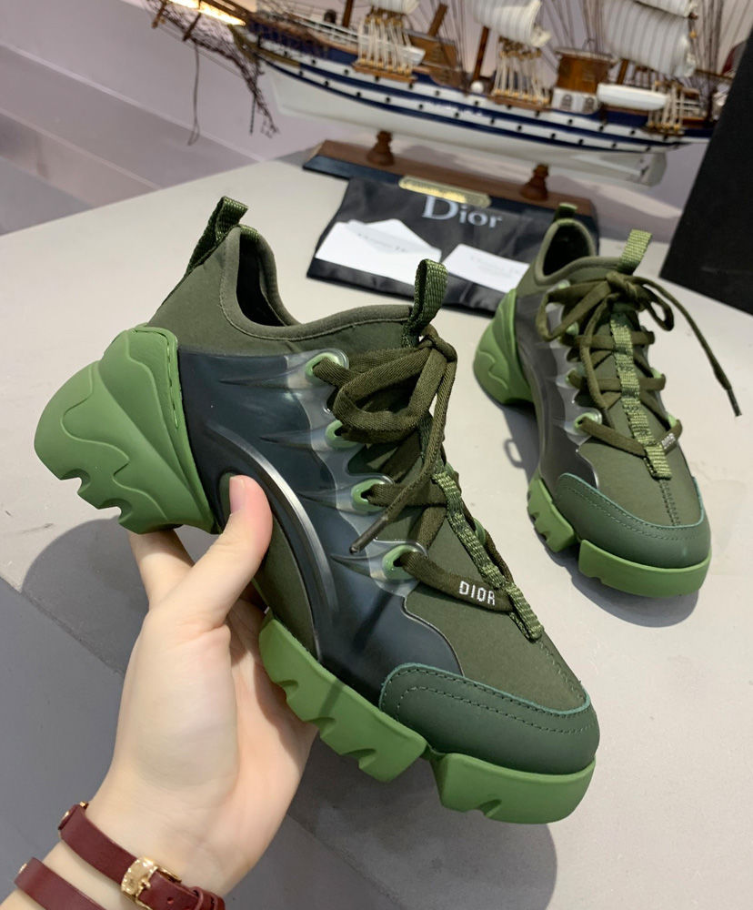 Christian Dior Indigo Blue D-Connect Neoprene Sneaker Dark Green - Image 2