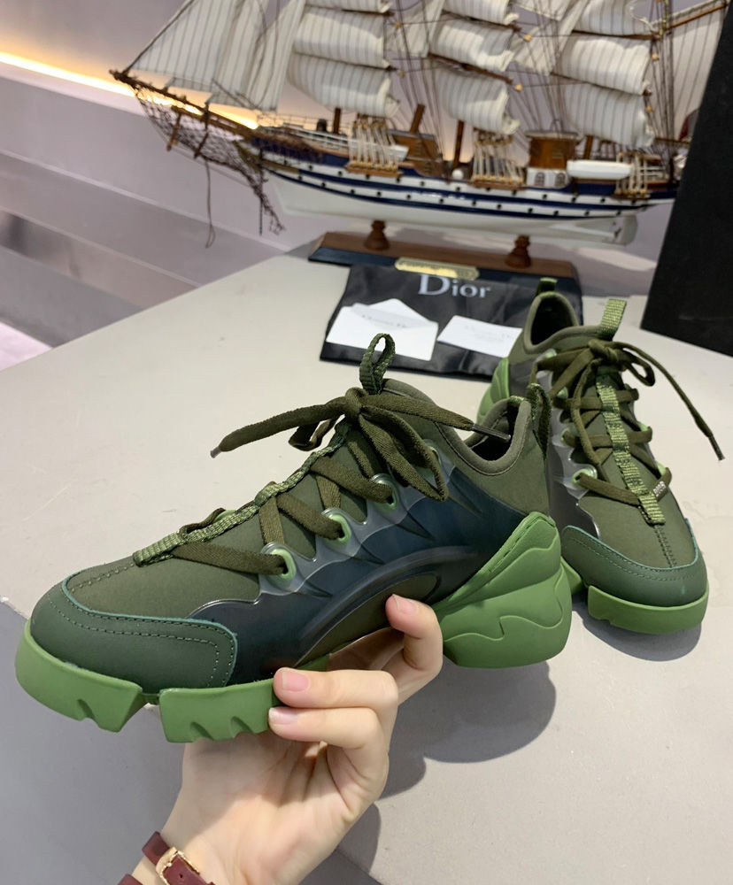 Christian Dior Indigo Blue D-Connect Neoprene Sneaker Dark Green - Image 5